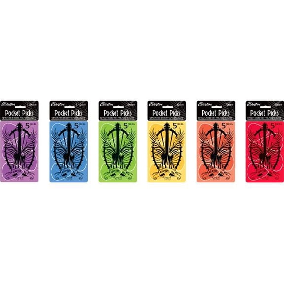 Clayton YPP-5 Standard Pocket Guitar Picks, Yellow - 0.80 mm