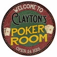 thumbnail image 1 of Clayton's Poker Room 14" Round Metal Sign Kitchen Bar Wall Décor 100140034384, 1 of 1