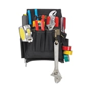 1 Pc, Clc 3.5 In. W X 11 In. H Polyester ElectricianS Pouch 10 Pocket Black/Tan 1 Pc