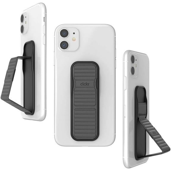 Clckr Stand & Grip Pebbled Line Phone Grip | Color: Grey