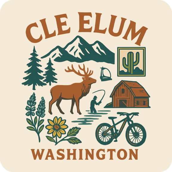 Cle Elum Washington Keepsakes Souvenir Vinyl Sticker – Destination Travel Keepsake Collectible (4-Inches Wide)