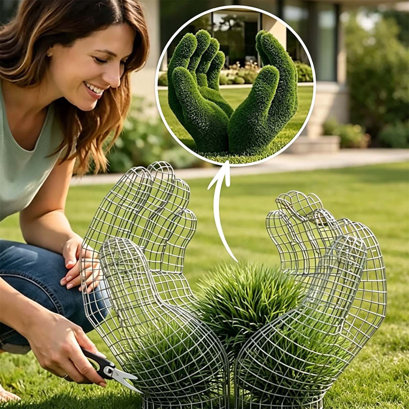 Clea*rance！Hand Shaped Climbing Support Frame for Garden, Decorative Hollow Mesh Plant Trellis for Vines, Living Garden Sculpture for Cucumber Ivy Flower Climbing Support