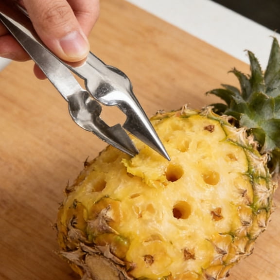 Clea*rance!Pineapple Eye Remover with stainless steel clips and ergonomic handle, Fruit Prep Tool for coring, peeling, compact for kitchen, home prep, and fruit processing.