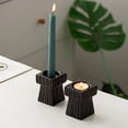 thumbnail image 1 of Clea*rance！Square Ceramic Candle Holder Cup Candlestick for Christmas Table Centerpiece Wedding Party Desktop Mantel Decor - Minimalist Modern Holders for Pillar Tealight Taper Candles, 1 of 6