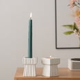 thumbnail image 1 of Clea*rance！Square Ceramic Candle Holder Cup Candlestick for Christmas Table Centerpiece Wedding Party Desktop Mantel Decor - Minimalist Modern Holders for Pillar Tealight Taper Candles, 1 of 6