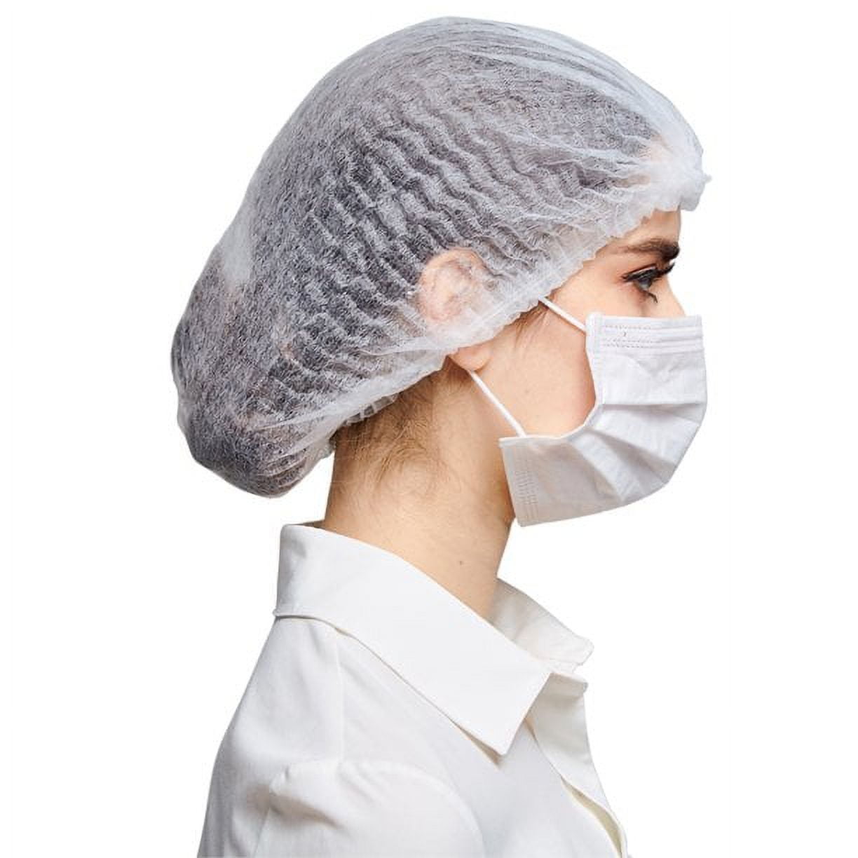Cleaing Disposable Caps Hair Nets, Salon Spa Food Service,Pack of 100, 21", White