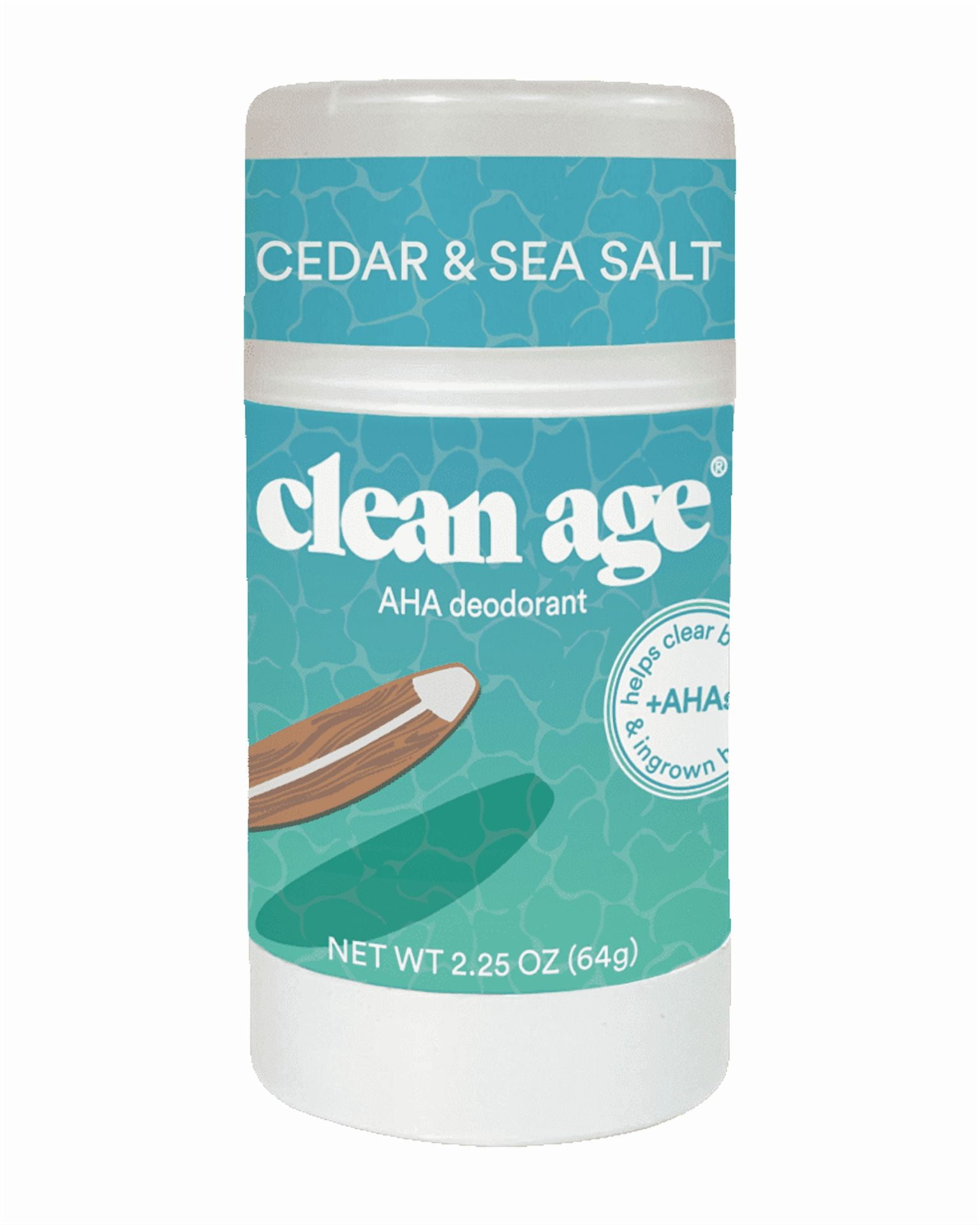 Clean Age AHA Deodorant for Teens | Aluminum-Free, Safe for Sensitive Skin | Sea Salt & Cedar Scent | 2.5 oz