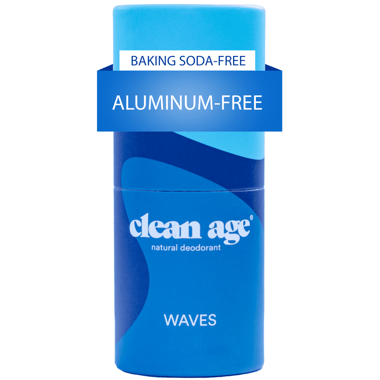 Clean Age Natural Deodorant for Teens, Women, Men | Aluminum Free, Baking Soda Free, Waves 2 oz.