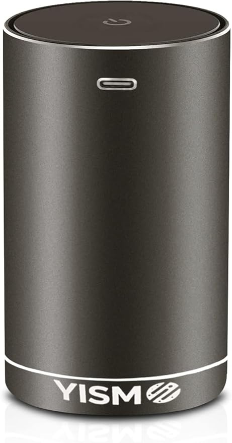 Clean Air Freshener and Odor Eliminator. Travel Size Electric Fragrance Diffuser Removes Pet, Smoke and Other Odors. Smart-Touch USB Charge. Home, Office or Travel. (Jasmine, Black)