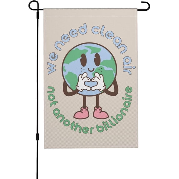 Clean Air Not Billionaires Yard Flag Double Sided Vertical Outdoor Flag Banners for Patio Lawn Outdoor Home Decor