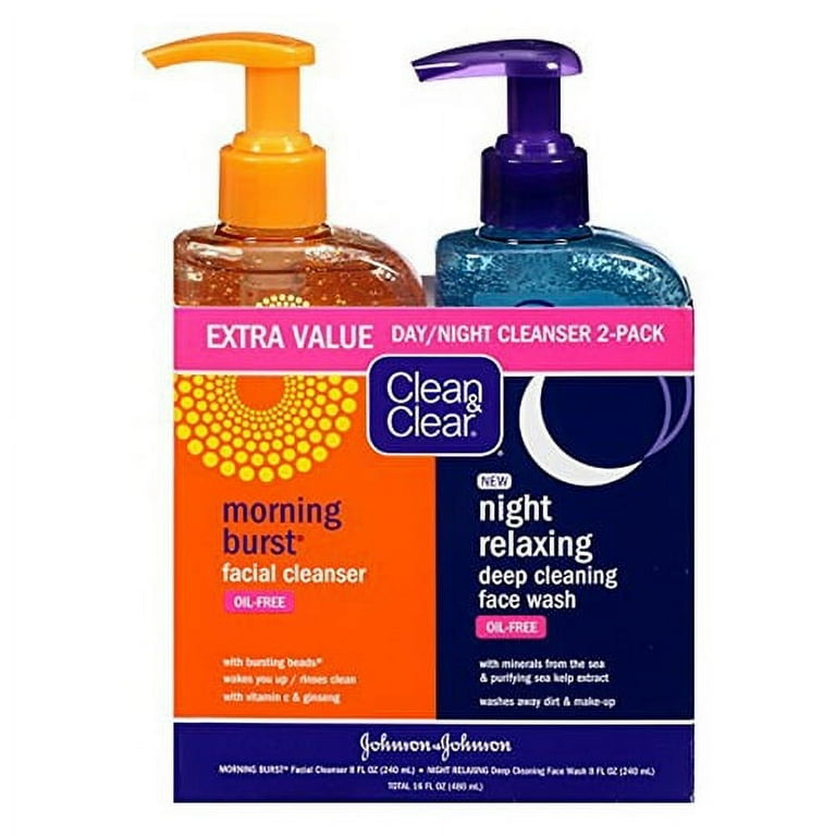 Clean And Clear Morning Burst, Day/Night Cleanser Pack - 2 Ea, 16