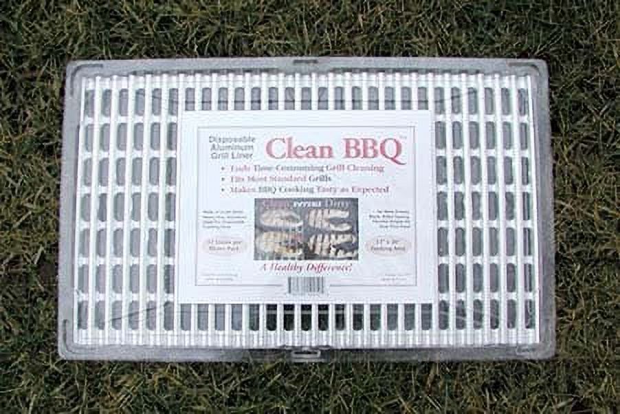 Clean BBQ Disposable Aluminum Grill Liner. Set of 12 Sheets of Grill