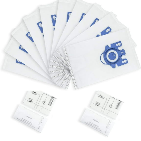 Clean Bags for Miele Vacuum Cleaner Bags GN 10 Pack Miele Canister Bags Classic C1,Complete C1,Complete C2,Complete C3,S227 S240,S270,S400,S2,S5,S8 Series + 2 Pair of Filters