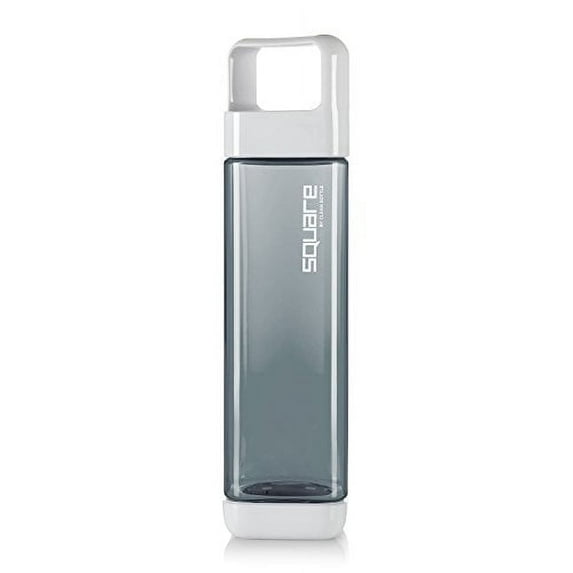 Clean Bottle | Revolutionary Tritan Square BPA-Free Water Bottle | Opens from Both Ends | 25 Ounce for Ultimate Convenience and Style | Charcoal