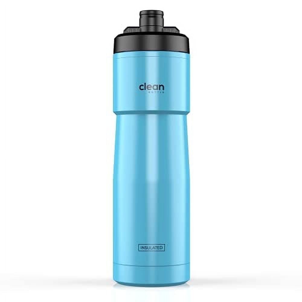 Clean Bottle | Sport 23 Insulated Bike Water Bottle | Clean Design, Easy Squeeze, Nozzle for Cycling Enthusiasts | Gloss Blue