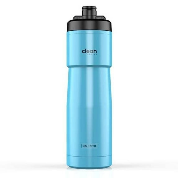 Clean Bottle | Sport 23 Insulated Bike Water Bottle | Clean Design, Easy Squeeze, Nozzle for Cycling Enthusiasts | Gloss Blue
