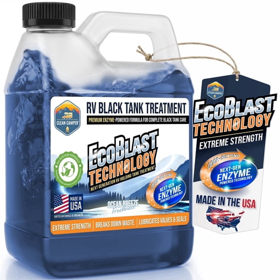 Clean Camper RV Black Tank Treatment, Premium Enzyme-Based Formula for Complete Black Tank Care  the Original Professional-Grade Black Tank Treatment, Ecoblast Technology