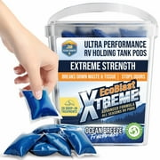 Clean Camper RV Holding Tank Treatment Drop-In Pods Makes Your Black Tank Smell Delightful | Extreme Strength | Destroys All Odors And Waste | Keeps Sensors Clean | American Owned