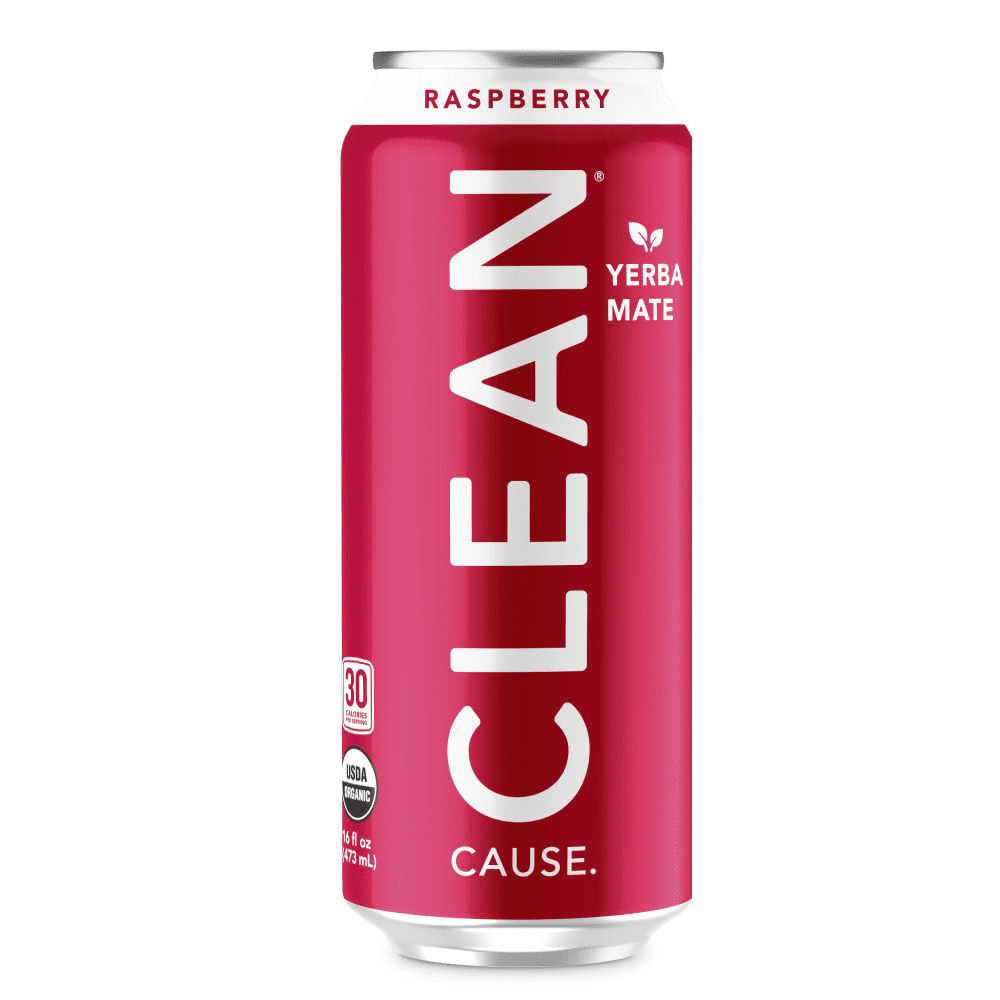Clean Cause Sparkling Yerba Mate Raspberry Tea, 16 fl oz [Pack of 12 ...