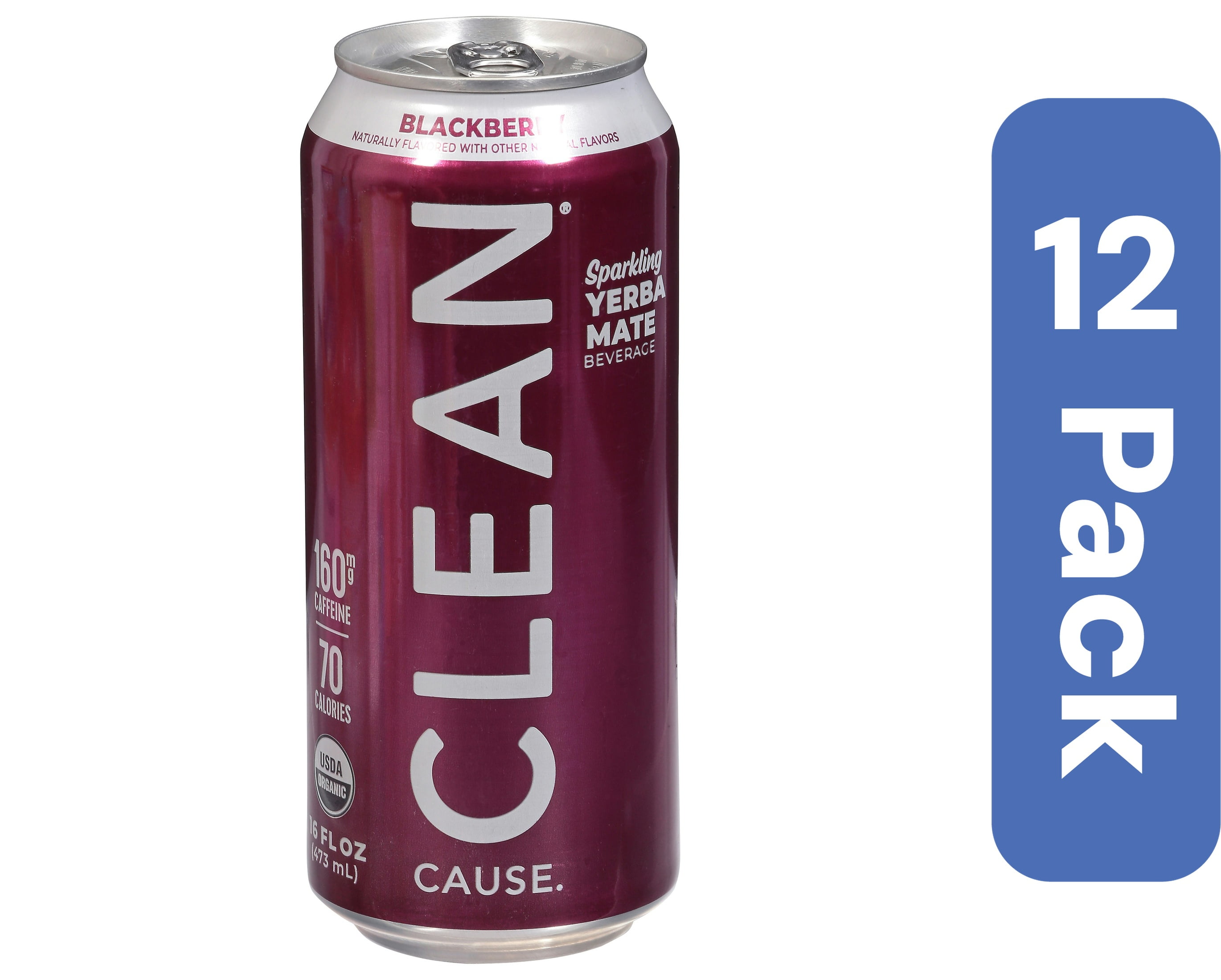 Clean Cause Tea Yerba Mate Sparkling Organic 16 fl oz (Pack Of 12)