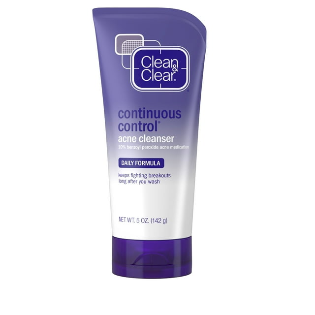 Clean & Clear Continuous Control Benzoyl Peroxide Acne Face Wash, 5 oz