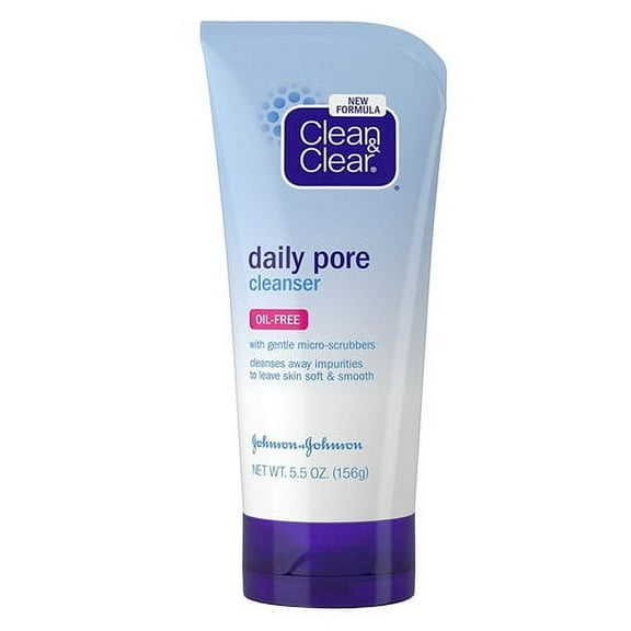 Clean & Clear Daily Pore Face Cleanser Cream for Normal, Oily and Combination Skin, Oil-Free, 5.5 oz
