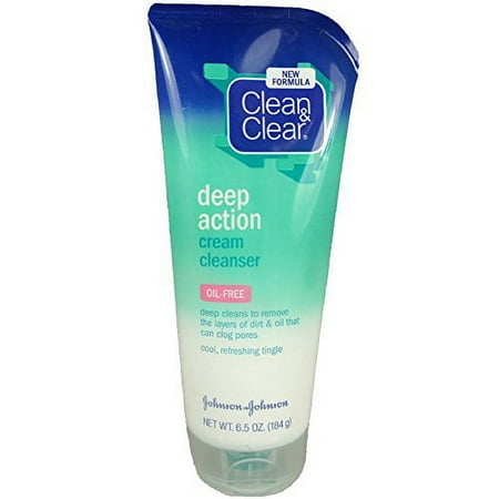 Clean & Clear Deep Action Oil-Free Cream Cleanser, 6.5 oz