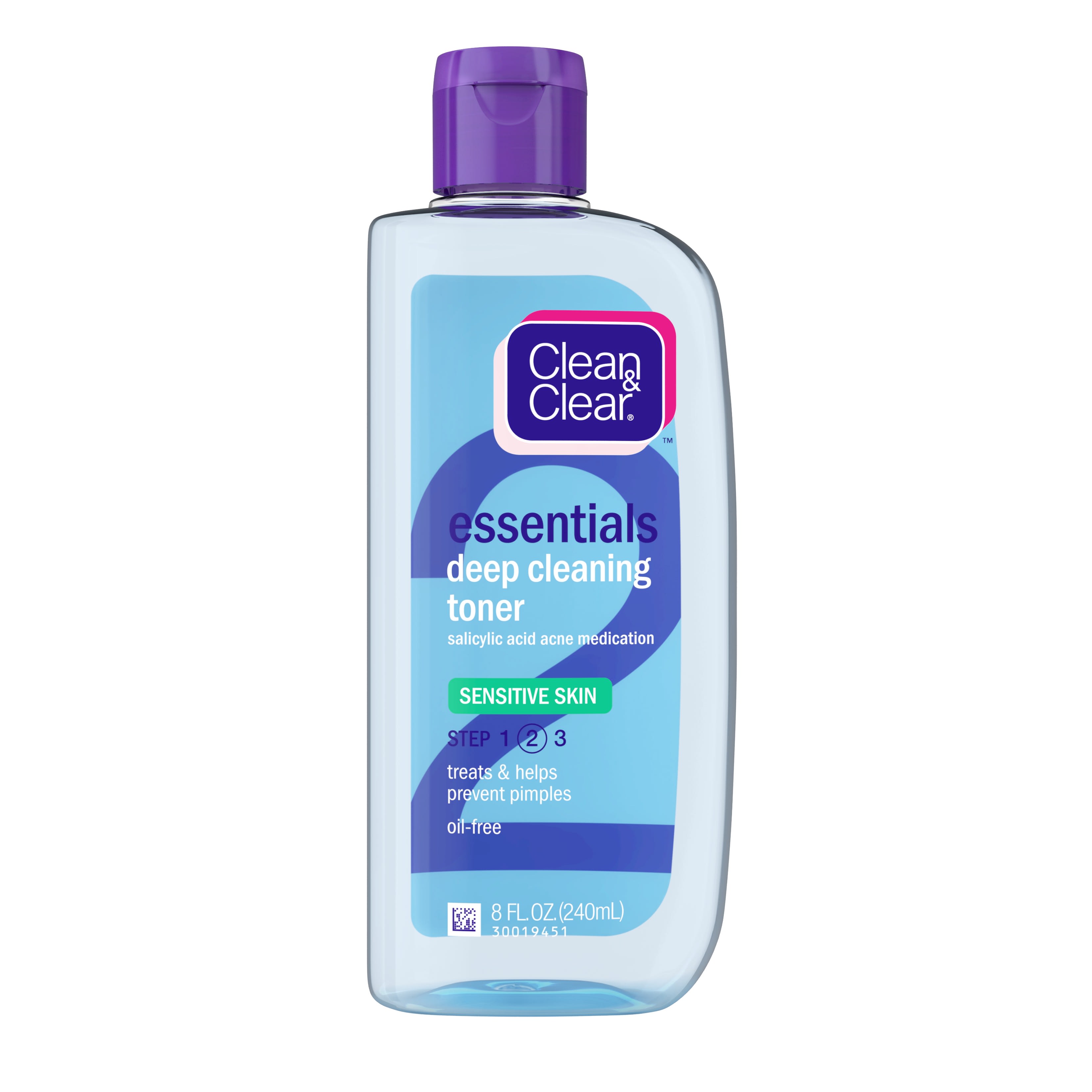 Clean & Clear Essentials Deep Cleaning Face Toner with Salicylic Acid Acne Medicine, Oil-Free Facial Toner for Sensitive & Acne-Prone Skin Care, 8 fl. oz - image 1 of 8