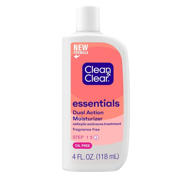 Clean & Clear Essentials Dual Action Acne Facial Moisturizer, 4 fl. oz