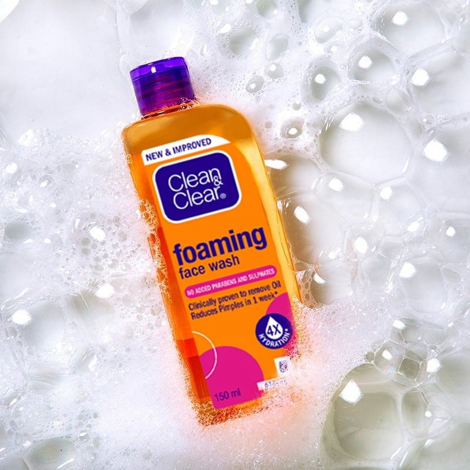 Clean & Clear Foaming Facial Cleanser Daily Face Wash for Acne Prone & Oily Skin, 50ml