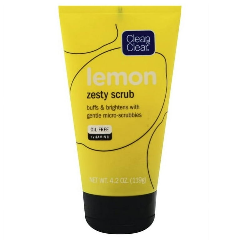 Clean & Clear Lemon Zesty Exfoliating Facial Wash, Oil-Free Face