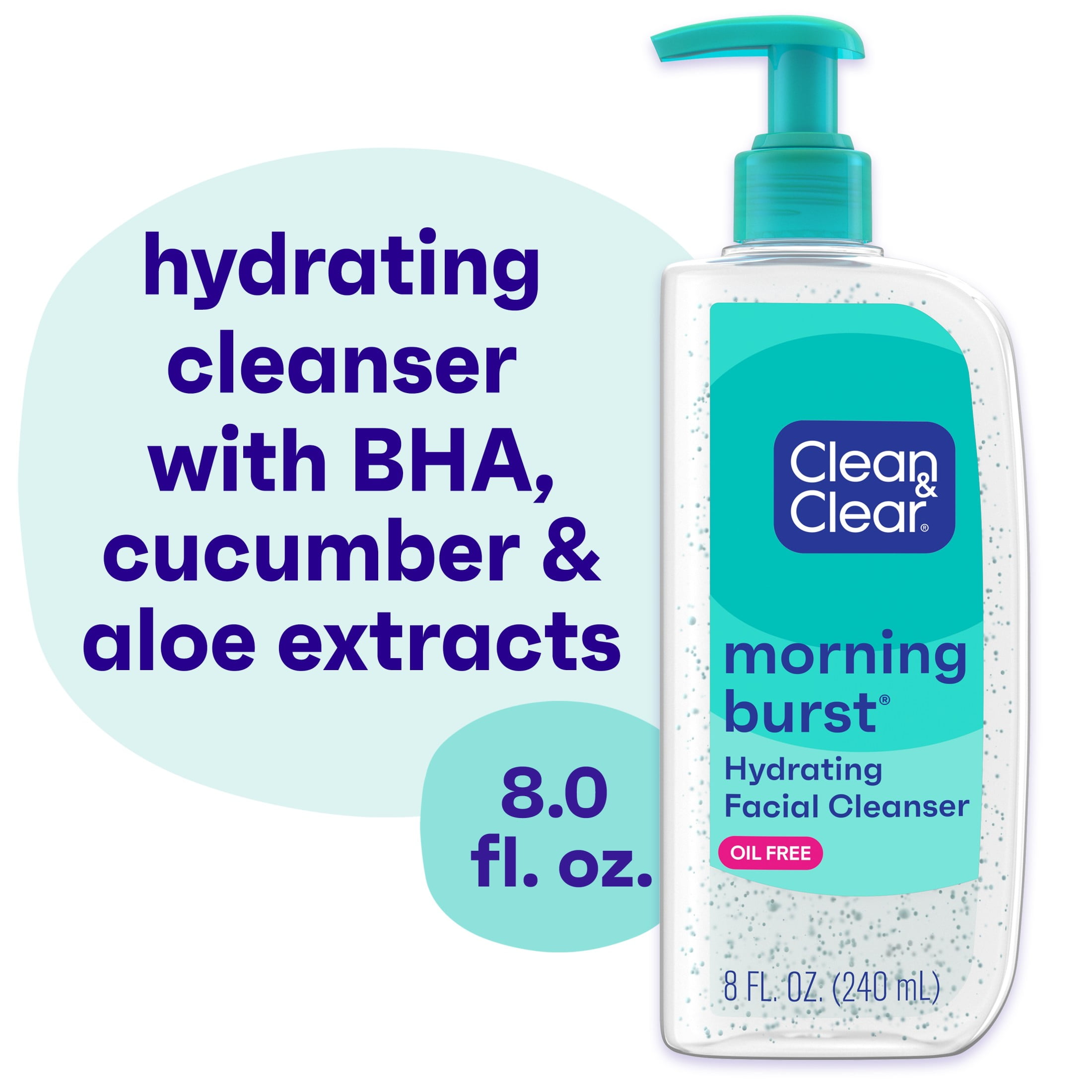 Clean & Clear Morning Burst Oil-Free Hydrating Face Cleanser, 8 fl. oz