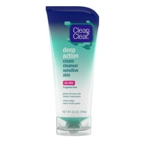 Clean & Clear Oil-Free Deep Action Cream Facial Cleanser, 6.5 oz