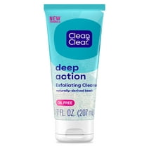 Clean Clear Oil-Free Deep Action Exfoliating Acne Face Scrub, Facial Cleanser and Wash, 7 oz