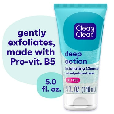 Clean & Clear Oil-Free Deep Action Exfoliating Facial Wash, 5 fl. oz