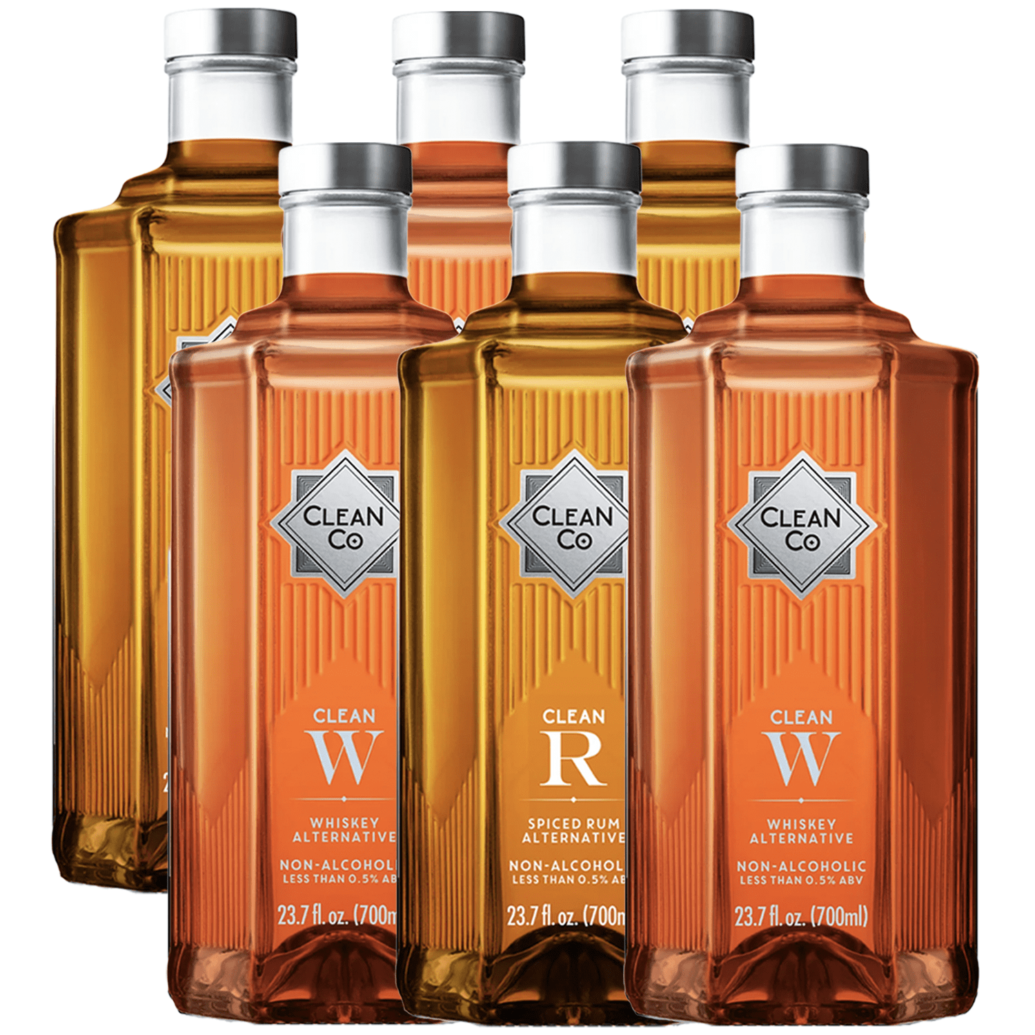 Clean Co NonAlcoholic 6 Pack Whiskey & Rum Alternative 700ml Bottle