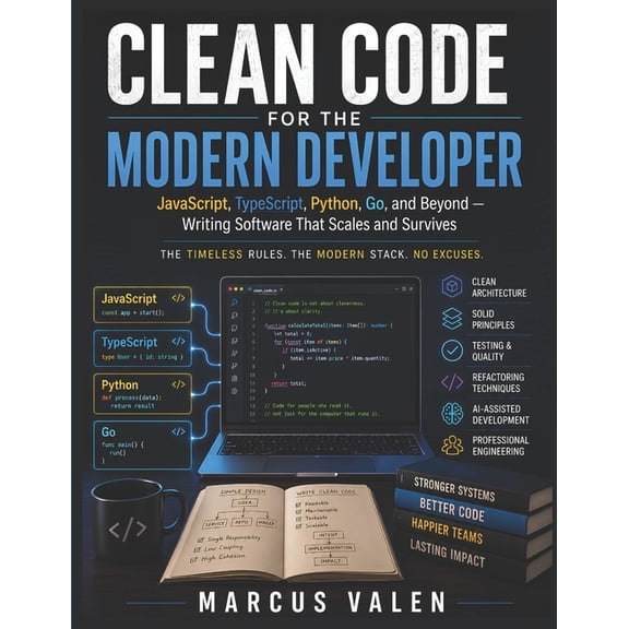 Clean Code for the Modern Developer: JavaScript, Python, Go, and Beyond - Writing Software That Scales and Survives, (Paperback)