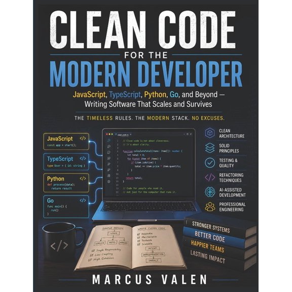 Clean Code for the Modern Developer: JavaScript, Python, Go, and Beyond - Writing Software That Scales and Survives, (Paperback)