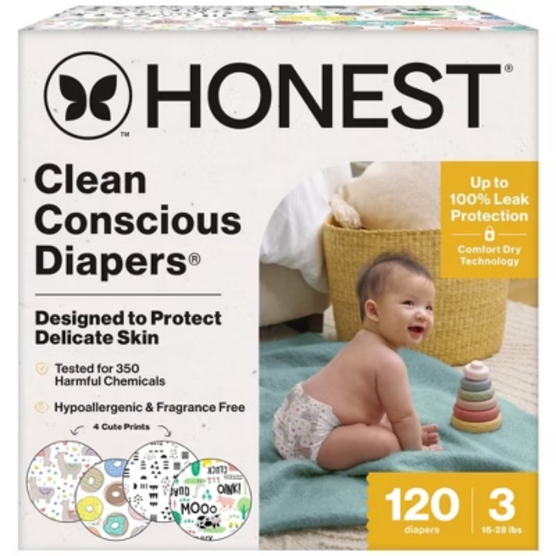Clean Conscious Disposable Diapers -  Super-absorbent, Eco-friendly, Soft, Improved Fit, Leak Protection