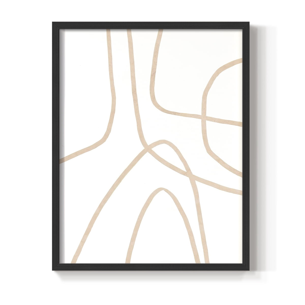 Clean Contour II Framed Print in Black Solid Wood Framed Print No Nail Hanging