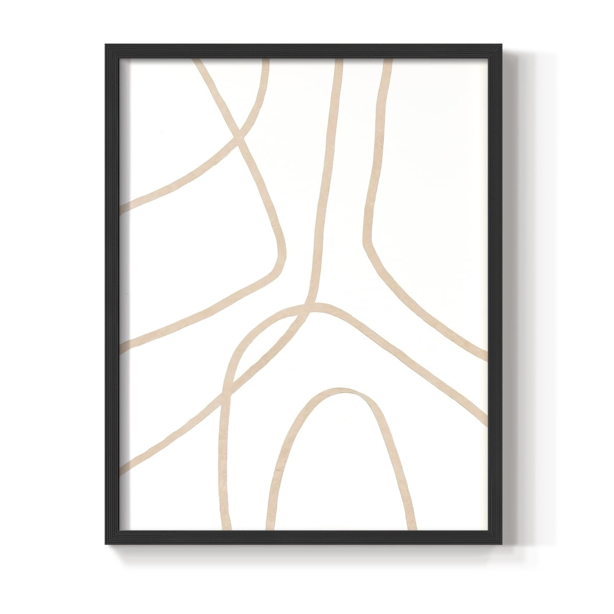 Clean Contour IV Framed Print in Black Solid Wood Framed Print No Nail Hanging