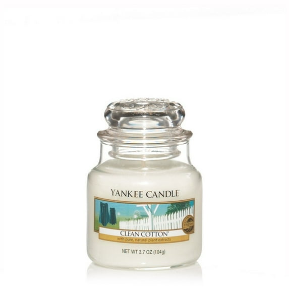 Yankee Candle Clean Cotton Small Jar Candle, 3.7 oz., Scented
