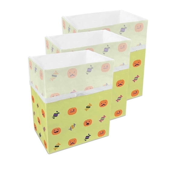 Clean Cubes 13-Gallon Pop-Up Trash Bins, 3-Pack, Halloween – Disposable, Collapsible, with Fitted Trash Bags