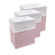 Clean Cubes 13 Gallon Disposable Household Recycled Paper Trash Cans, Pink Pattern, 3 Pack