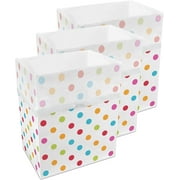 Clean Cubes 13 Gallon Disposable Household Recycled Paper Trash Cans, Polka Dot Pattern, 3 Pack