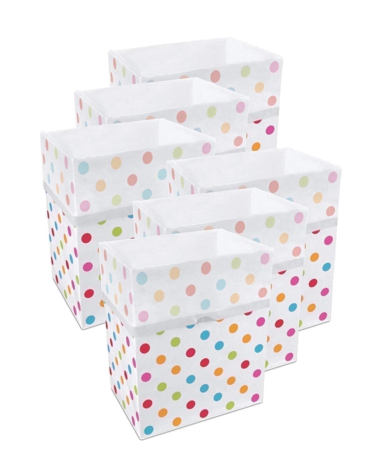 Compact Garbage Cubes Clean Cubes 13-Gallon Pop-Up Trash Bins, 6-Pack, Polka Dot – Disposable ...
