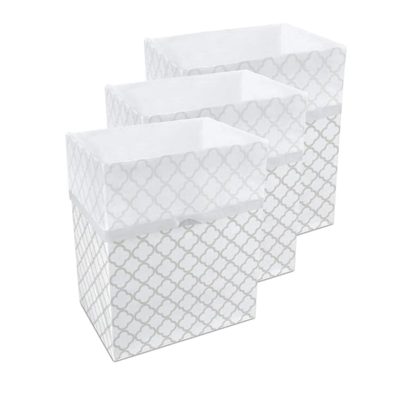 Clean Cubes 13-Gallon Pop-Up Trash Bins, 3-Pack, Trellis – Disposable, Collapsible, with Fitted Trash Bags