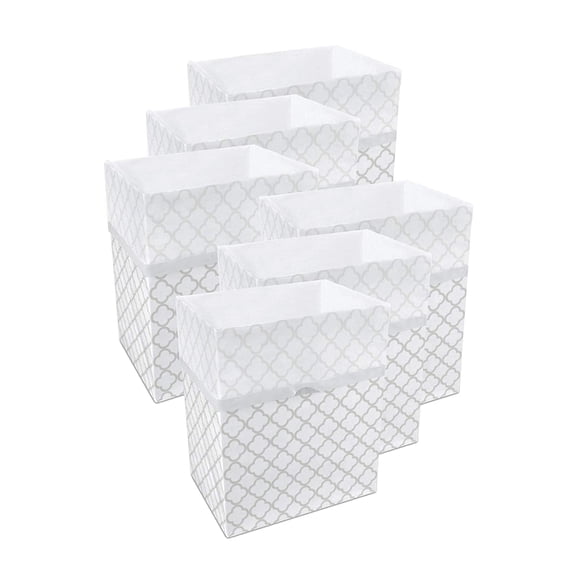Clean Cubes 13-Gallon Pop-Up Trash Bins, 6-Pack, Trellis – Disposable, Collapsible, with Fitted Trash Bags