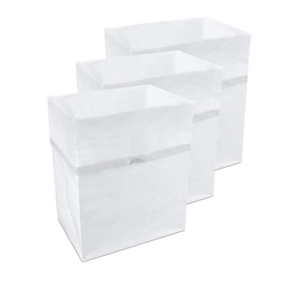 Clean Cubes 13-Gallon Pop-Up Trash Bins, 3-Pack, White – Disposable, Collapsible, with Fitted Trash Bags