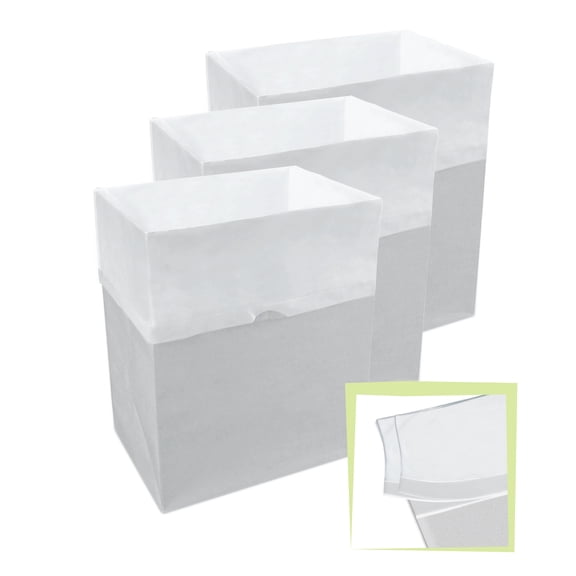 Clean Cubes 13 Gallon Disposable Pop-Up Trash Cans (3-Pack, Multi-Liner) with Fitted Bags Recyclable Event & Party Bins Grey